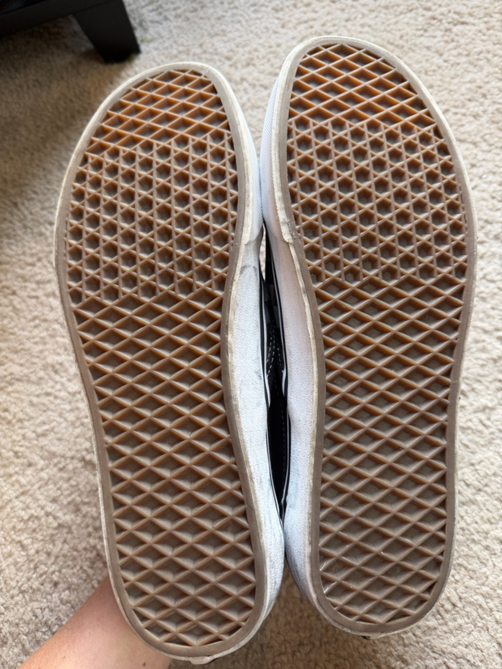 Vans Men's Gray and Black Checkered Slip-On Sneakers - Picture 8 of 9